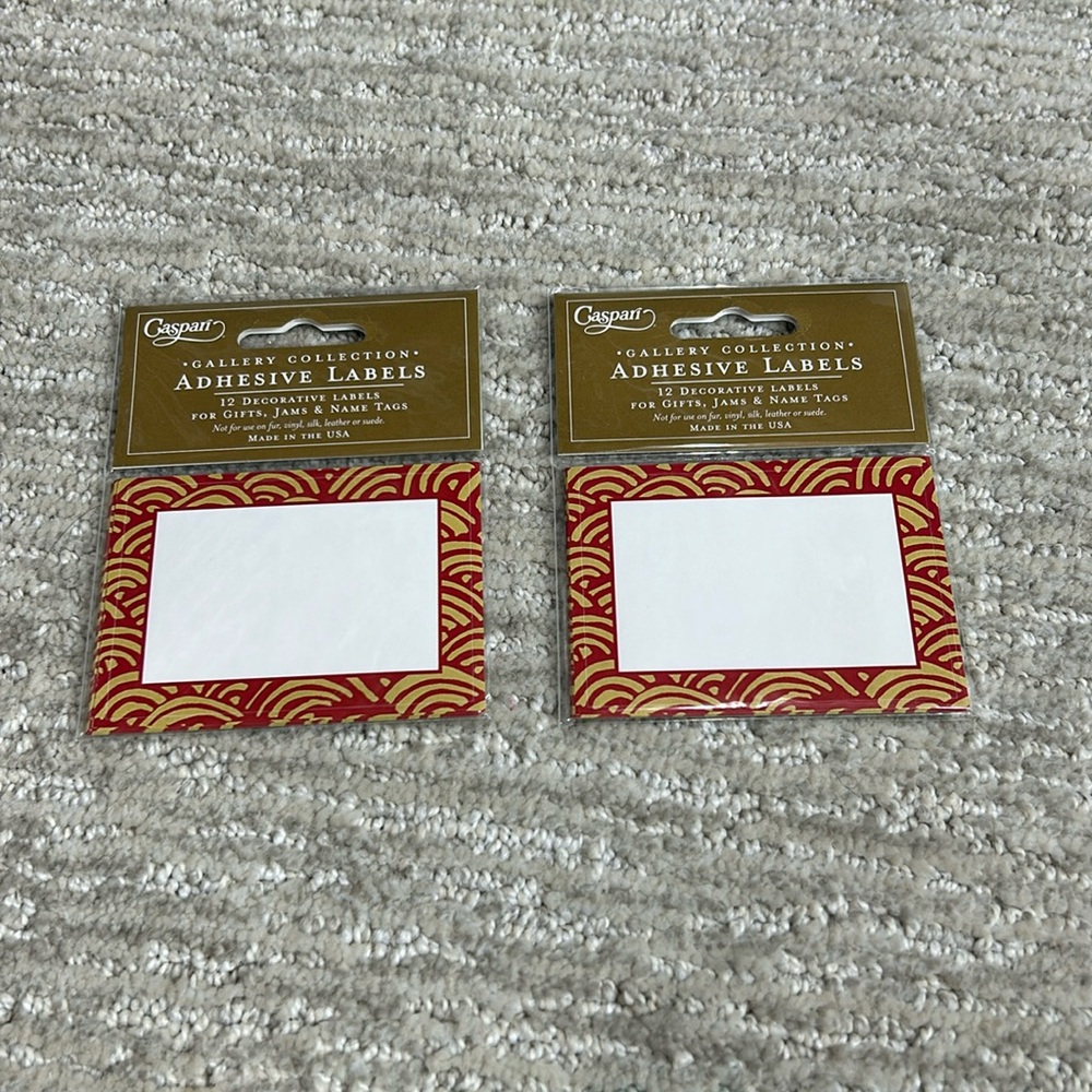 24 Caspari Lulu’s Rainbow Red Adhesive Labels